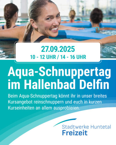 Aqua-Schnuppertag am 27.09. im Hallenbad Delfin