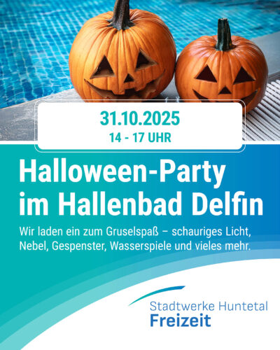 Halloweenparty am 31.10. im Hallenbad Delfin